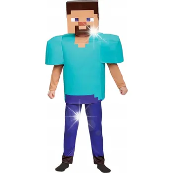 Karnevalový kostým KOSTÝM MINECRAFT PŘEVLEK PRO CHLAPCE STEVE SADA MASKA KOSTÝM NA PLES
