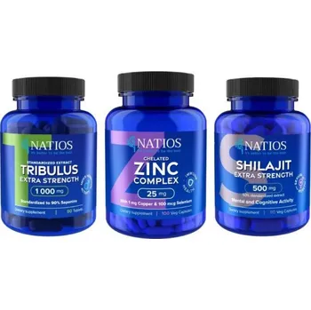 Doplněk stravy NATIOS balíček Mužská vitalita (Zinc Chelated Complex, Tribulus terrestris, Shilajit)