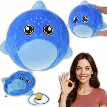 plyšák VELKÝ PLYŠOVÝ MÍČ PLYŠOVÁ HRAČKA ROZTOMILÉ ZVÍŘÁTKO 45 CM NAFUKOVACÍ ŽRALOK