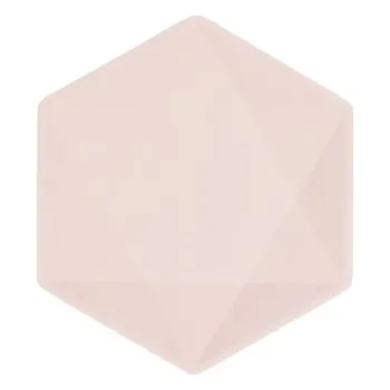 Talíř Vert Decor Talíře HEXAGON, cukrová třtina + Bambus 15,5 x 13,6 cm, pink