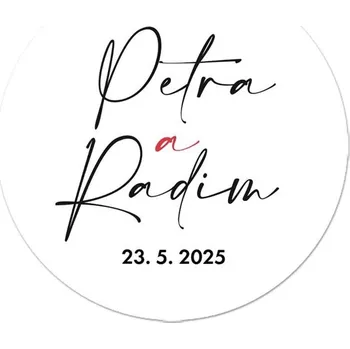 Svatební dekorace Kulatá samolepka 272