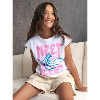 Dětská móda Sinsay - Tričko s krátkým rukávem - bílá - ZE374-00X - ZE374-00X-164-1