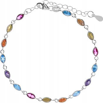 Náramek Stříbrný náramek 925 Malé Barevné Slzičky