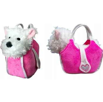 plyšák Plyšový psík West Highland White teriér v kabelce – hračka pro děti, ke hraní a péči