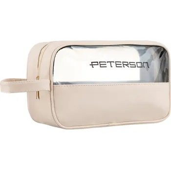 Šperkovnice Peterson kosmetická taštička s pohodlným uchem a průhledným panelem Barva: Béžová
