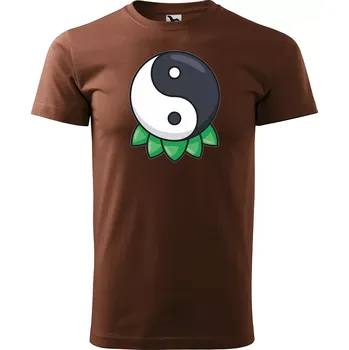 Sablio Tričko s potiskem Síla rovnováhy - hnědé S