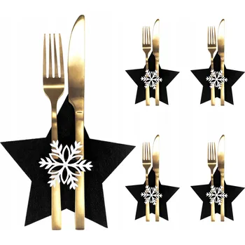 Vánoční dekorace Vánoční pouzdro obaly na příbory, vánoční motiv, 4 ks