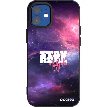Pouzdro na mobilní telefon Picasee silikonový černý obal pro Apple iPhone 12 mini - Stay Real