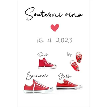 Svatební dekorace Etiketa na svatební víno 195