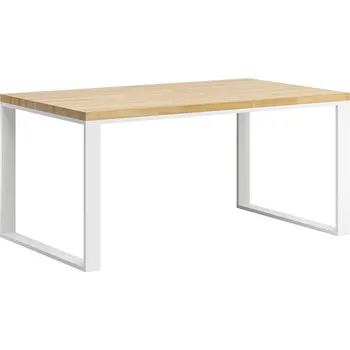 Jídelní stůl Industriální stůl s dřevěnou deskou Loft inspirace pro 6 nebo 8 osob - Bílá , 180 × 90 cm
