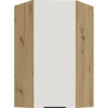 Kuchyňská skříňka 60 x 60 GN-108 1F (45°), Horní rohová kuchyňská skříňka Aria bílá/artisan