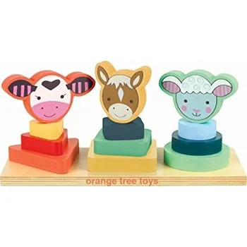 Dřevěná hračka Orange Tree Toys Vkládačka tvary Farma se zvířátky