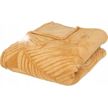 Prostěradlo FLANELOVÁ DEKA Zoa žlutá 230x180cm tropický vzor