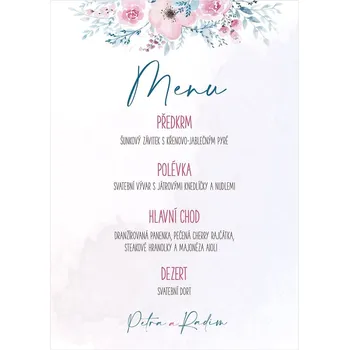 Svatební dekorace Svatební menu 261