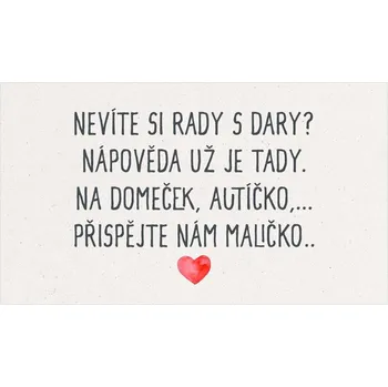 Svatební dekorace Žádost o dar 283