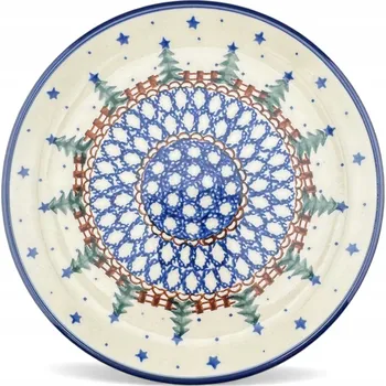 Talíř Dezertní talíř 15,5 cm Vánoční stromky dek. 340X Keramika Bolesławiec