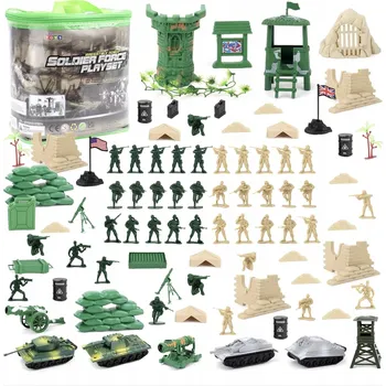 Figurka VOJENSKÁ ZÁKLADNA SADA VOJÁČKŮ FIGUREK TANKY 235 DÍLŮ VELKÁ ARMÁDA