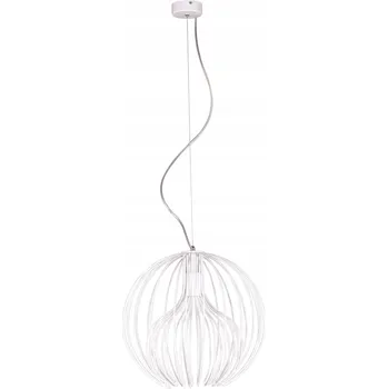 Závěsné svítidlo TORI bílé, drátěná klec stínidlo na E27 K-3405 BÍLÁ Kaja