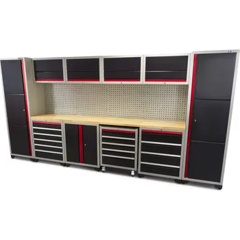 Úložný box Profesionální luxusní modulární úložný systém pro dílnu, 16 dílů, černo-červený (HBM Machines)