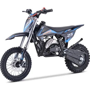 malá motorka MiniRocket Jumper 60ccm 2T modrý, sedlo 63cm