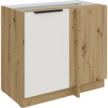 Kuchyňská skříňka 105 ND 1F BB, Spodní rohová kuchyňská skříňka, Aria bílá/artisan