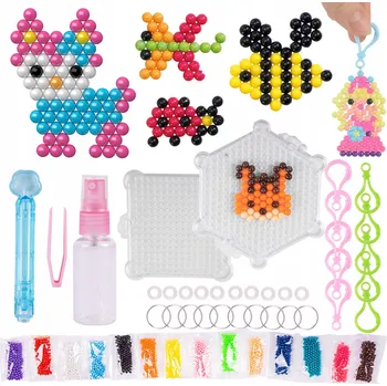 kreativní sada Vodní korálky 1400 ks + Šablony, Vzory a Přívěsky pro Tvorbu Bižuterie