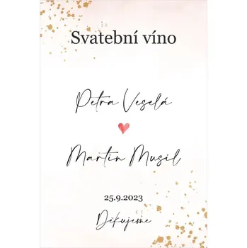 Svatební dekorace Etiketa na svatební víno 290