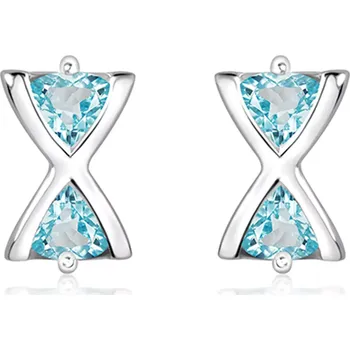 Náušnice Marble Blue Topaz - stříbrné náušnice s modrým topazem