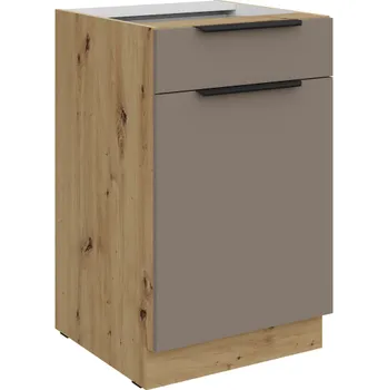 Kuchyňská skříňka 50 D 1F 1S BB, Spodní kuchyňská zásuvková skříňka PREMIUM BOX Aria Aria sandgrau/artisan