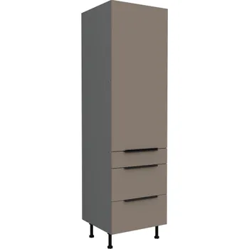 Kuchyňská skříňka 60 DKS-215 1F 3S, Vysoká kuchyňská zásuvková skříňka PREMIUM BOX Aria sandgrau/antracit