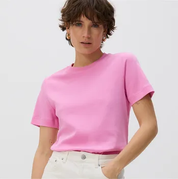 Dámské tričko Reserved - Tričko z mercerované bavlny - pastelově růžová - 2292T-03X - 2292T-03X-S-2