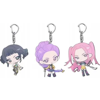 Obraz 3x KPOP DEMON HUNTERS přívěsky na klíče akryl - Rumi Mira a Zoey