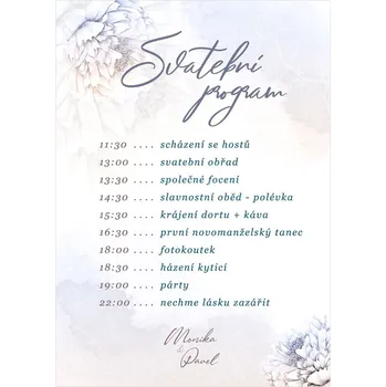 Svatební dekorace Svatební harmonogram 263