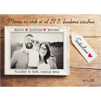 Svatební dekorace Svatební oznámení 191 – Rámeček s fotkou