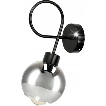 Závěsné stropní LED svítidlo se skleněnou koulí, závit E27, kouřové sklo