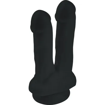 Vibrátor Sensual D48 Dildo s přísavkou 15 cm dvojité, černé
