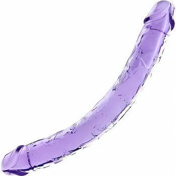 Vibrátor Sensual Double dong 30 cm fialová