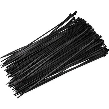 kabelová chránička LAALU Sada 100 ks: Stahovací pásky na ozdoby 4,8 x 370 mm černé