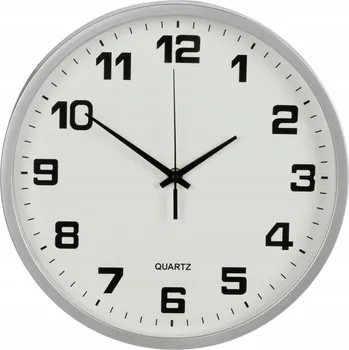 Hodiny VELKÉ NÁSTĚNNÉ HODINY NETIKAJÍCÍ TICHÉ 25 CM KULATÝ S RUČIČKAMI A VTEŘINOVKOU