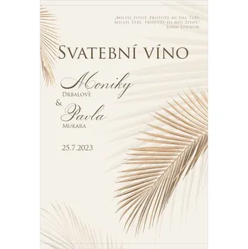 Svatební dekorace Etiketa na svatební víno 264