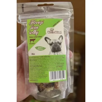 Krmivo pro psa NATURECA pochoutka Hovězí jícen rolky plněné ovčím tukem 150g
