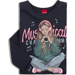 Dívčí tričko KYLY MUSICAL CHARM černé Velikost: 128