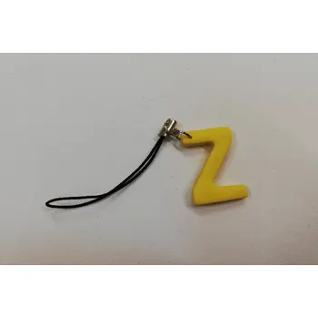 Přívěsek Fimo přívěsek na mobil - písmeno "Z" žlutý