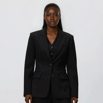 Dámské sako Reserved - Jednořadý blejzr s příměsí viskózy - černý - YS462-99X - YS462-99X-XXL