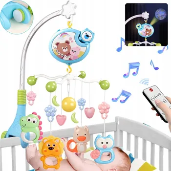 Kolotoč nad postýlku KOLOTOČ NAD POSTÝLKU PRO DĚTI HRACÍ SKŘÍŇKA PROJEKTOR S DÁLKOVÝM OVLÁDÁNÍM A ČASOVAČEM