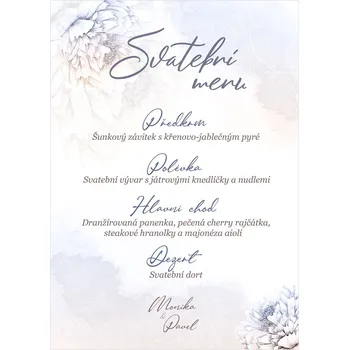 Svatební dekorace Svatební menu 263