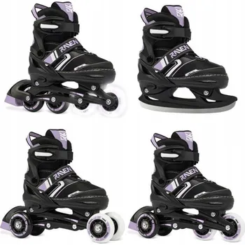 Kolečkové brusle RAVEN Kolečkové brusle 4v1 Raven Helixi 34/37 FIALOVÁ|ČERNÁ