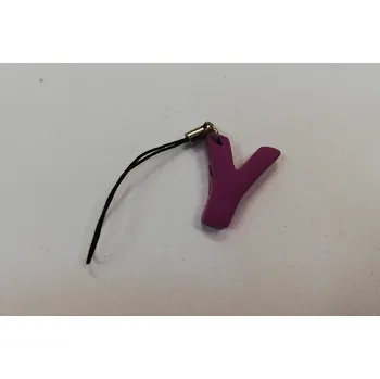 Přívěsek Fimo přívěsek na mobil - písmeno "Y" fialový