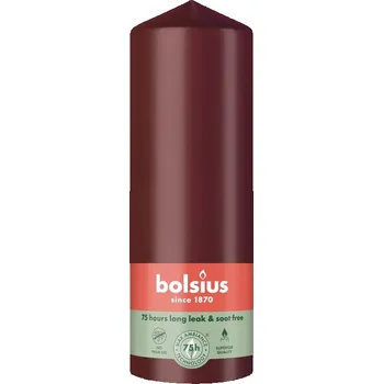 Bolsius Válec 68x200 Velvet Red svíčka, bordó 547 gram
