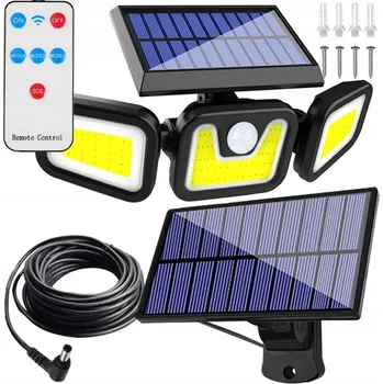 Venkovní osvětlení SOLÁRNÍ LAMPA SE SENZOREM POHYBU A SOUMRAKU 171 LED ODDĚLENÝ PANEL ZAHRADNÍ